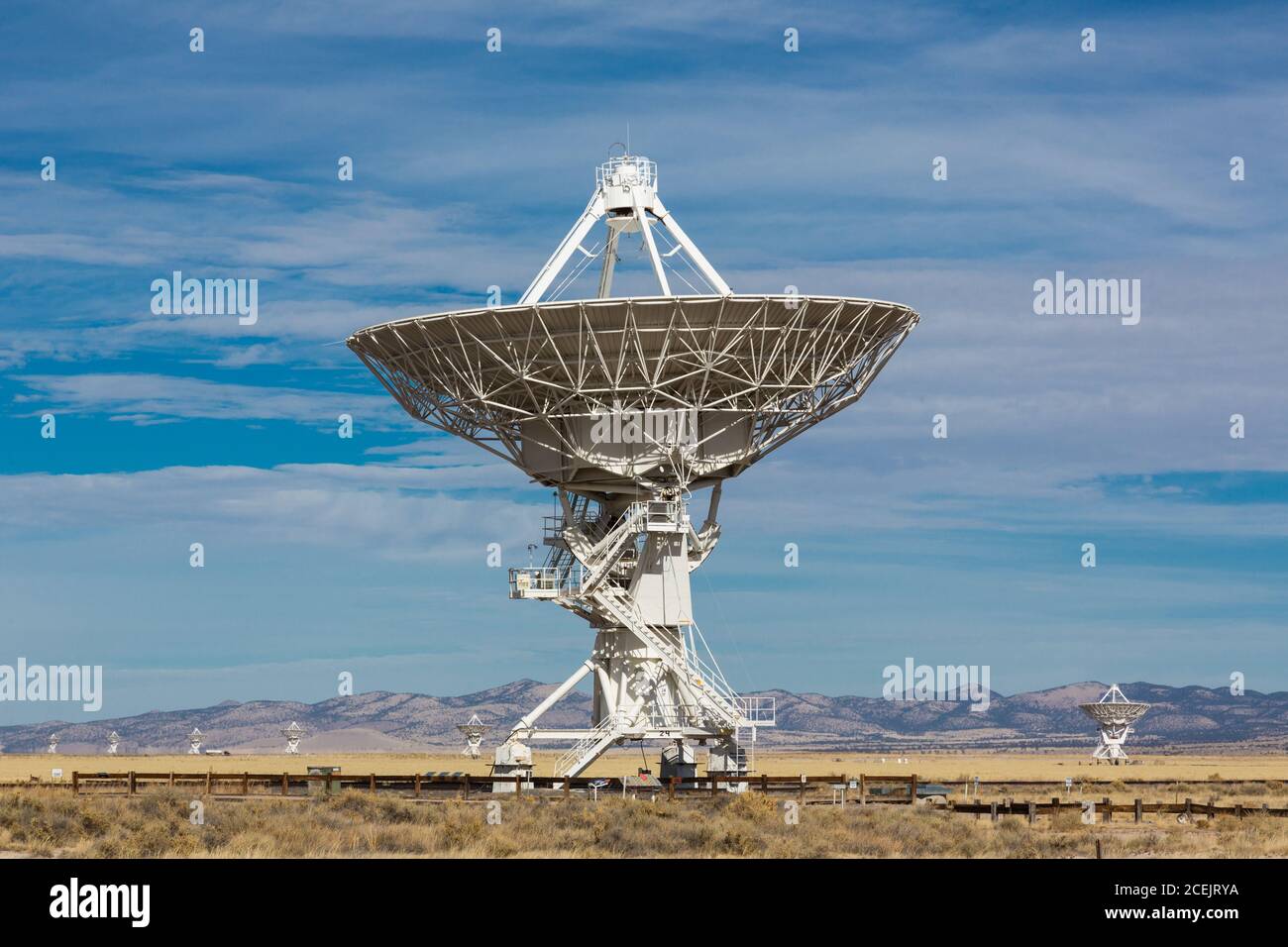 Antenna dishes of the Karl G. Jansky Very Large Array radiotelescope astronomy observatory near Magdalena, New Mexico in the United States.  The Very Stock Photo
