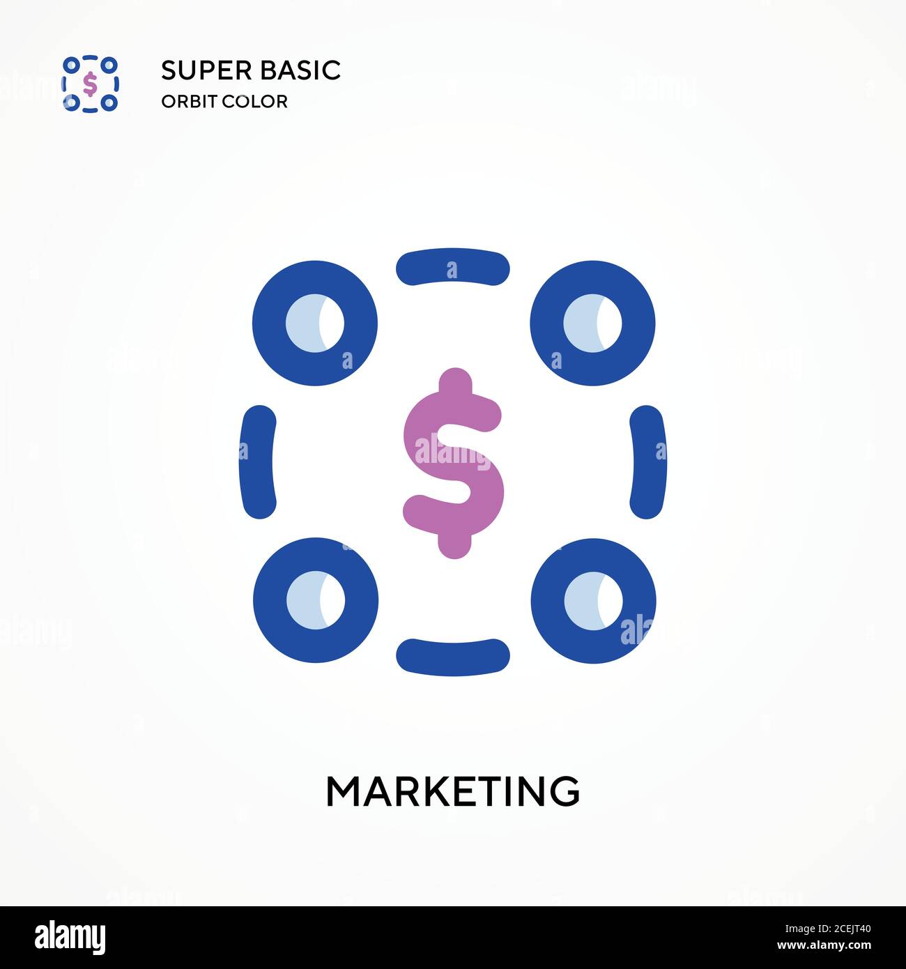 Marketing super basic orbit color vector icon. Illustration symbol ...