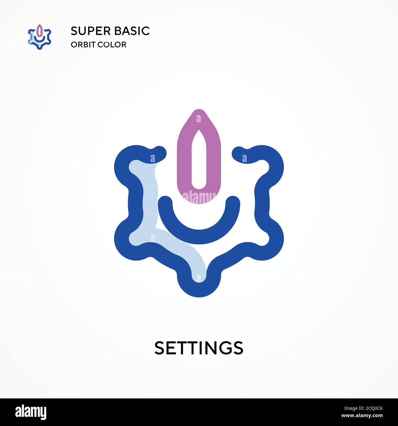Settings super basic orbit color vector icon. Illustration symbol ...