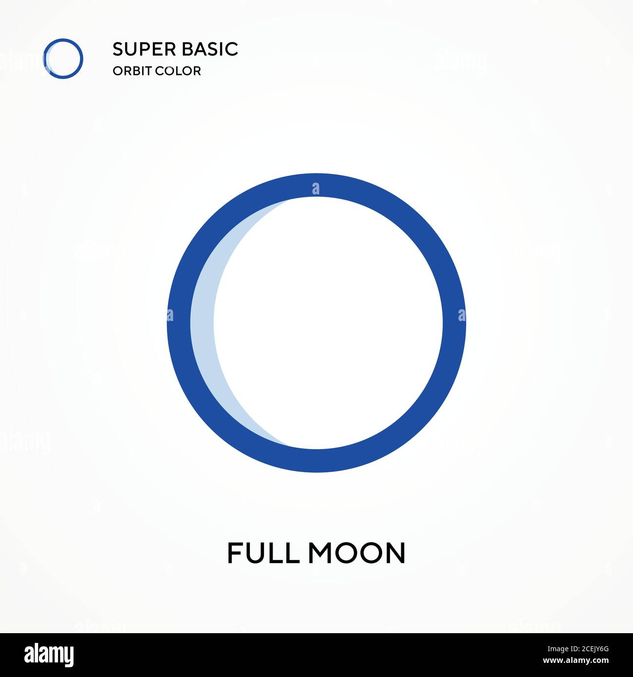 Full moon super basic orbit color vector icon. Illustration symbol design template for web mobile UI element. Perfect color modern pictogram on editab Stock Vector