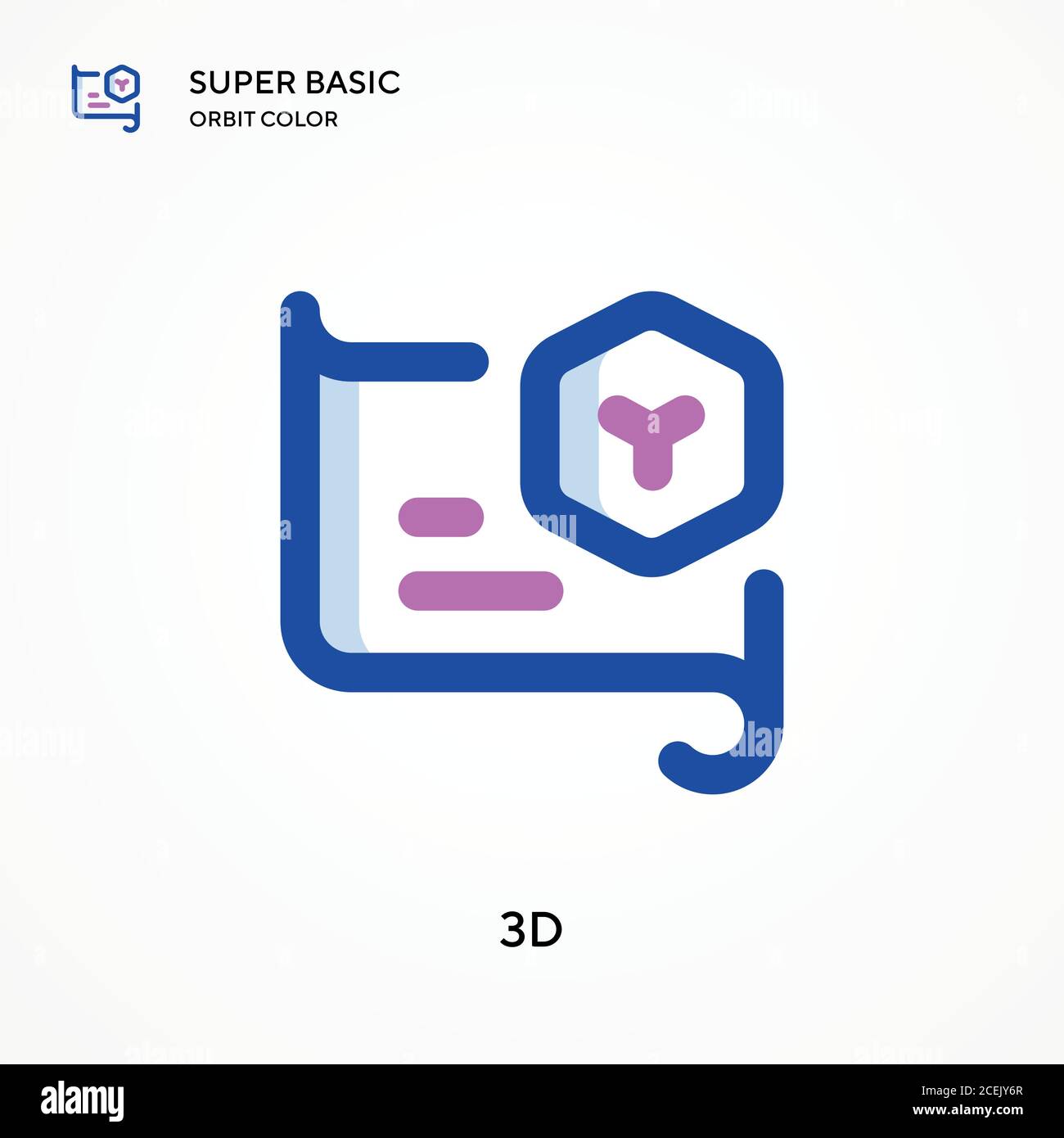 3d super basic orbit color vector icon. Illustration symbol design ...