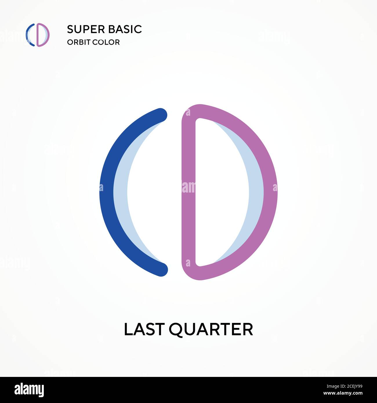 Last quarter super basic orbit color vector icon. Illustration symbol design template for web mobile UI element. Perfect color modern pictogram on edi Stock Vector