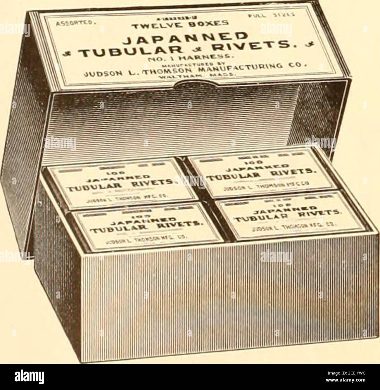 Illustrated And Descriptive Catalog Of Saddlery Carriage And Sleigh Trimmings General Store Supplies I Pound Boxes Assorted Lengths Yi To V Inch Price Per Pound G 50 55 60 50 60 Tubular Rivets Japanned Or Coppered