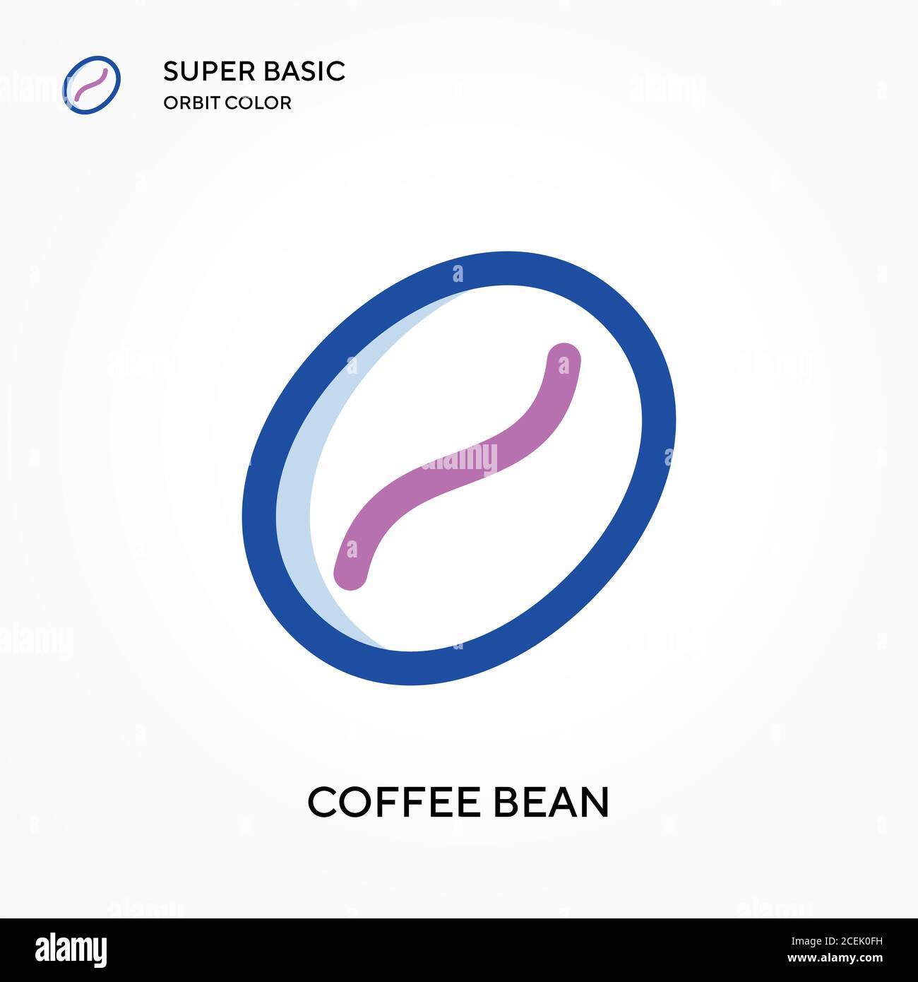 Coffee bean super basic orbit color vector icon. Illustration symbol ...