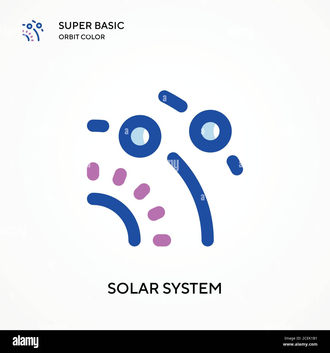 Solar system super basic orbit color vector icon. Illustration symbol ...