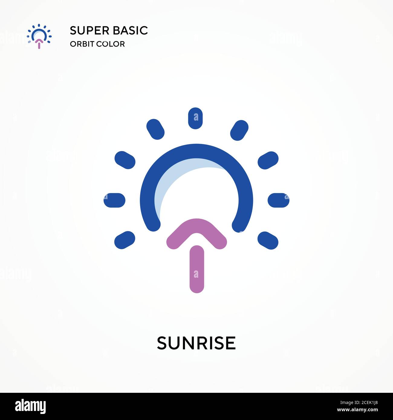 Sunrise super basic orbit color vector icon. Illustration symbol design ...