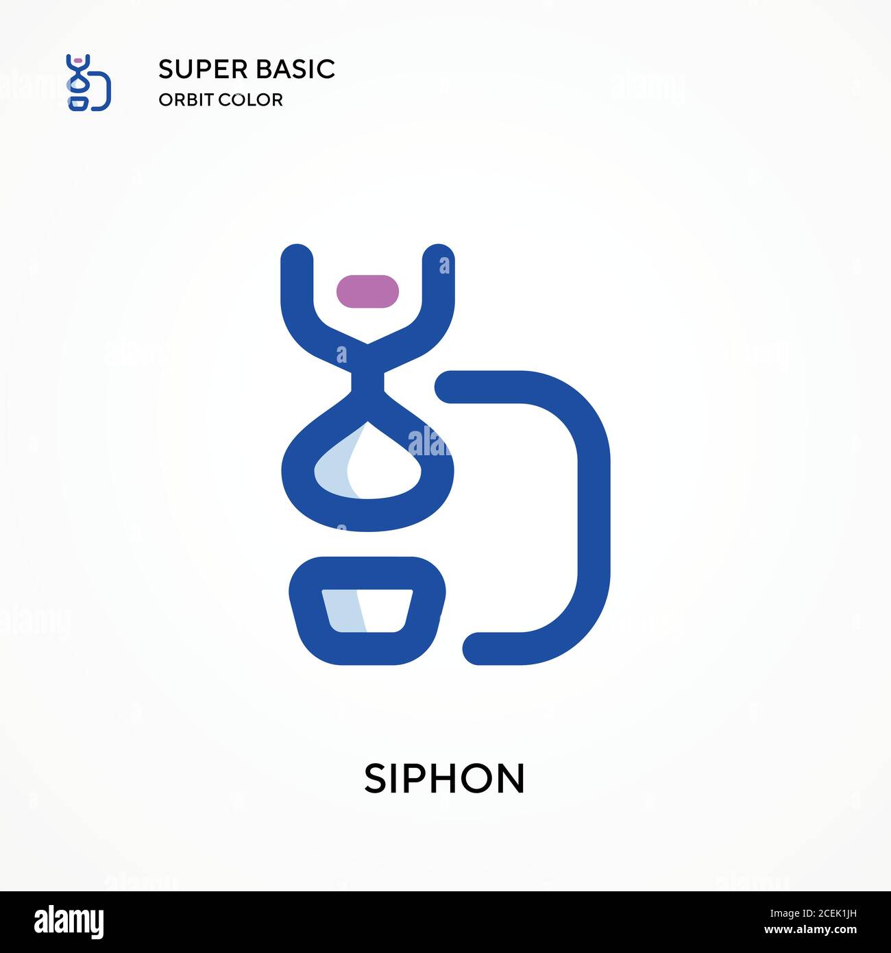 Siphon super basic orbit color vector icon. Illustration symbol design template for web mobile UI element. Perfect color modern pictogram on editable Stock Vector