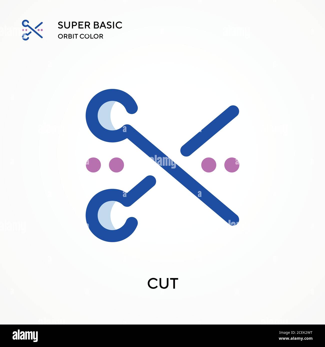 Cut super basic orbit color vector icon. Illustration symbol design ...