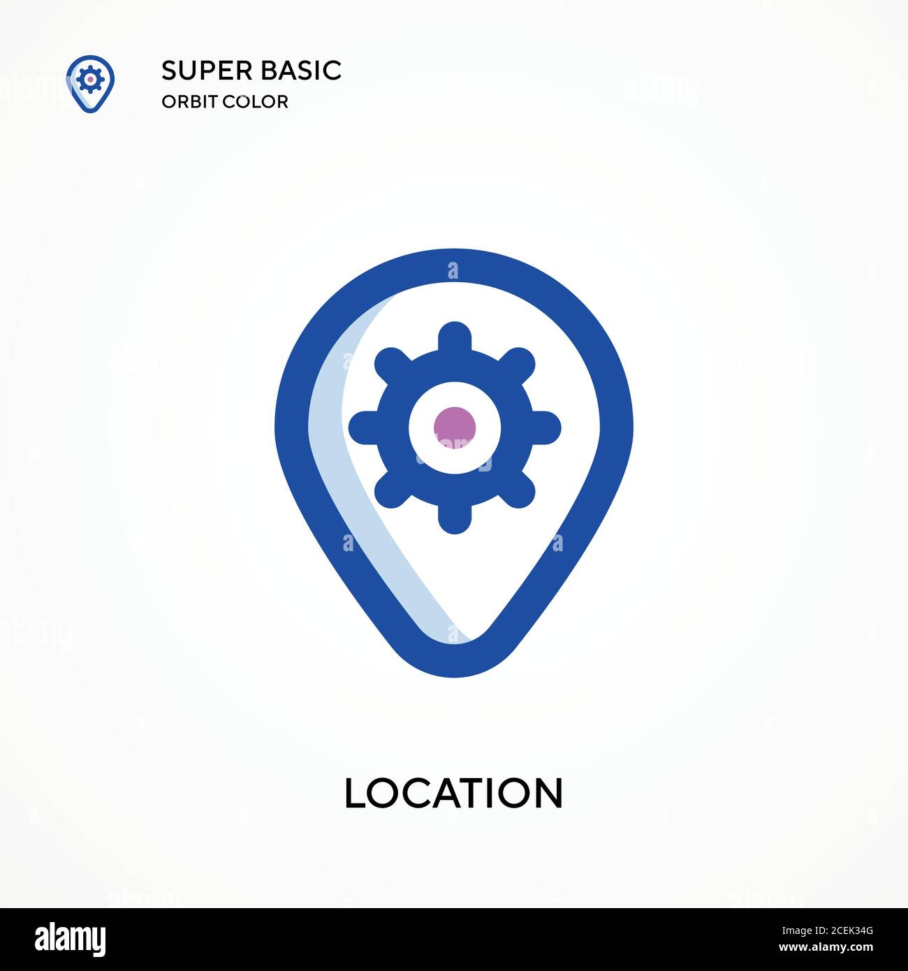 Location super basic orbit color vector icon. Illustration symbol design template for web mobile UI element. Perfect color modern pictogram on editabl Stock Vector