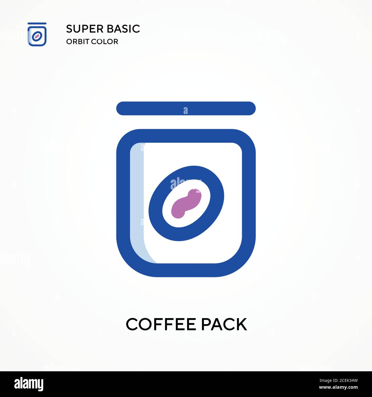 Coffee pack super basic orbit color vector icon. Illustration symbol ...