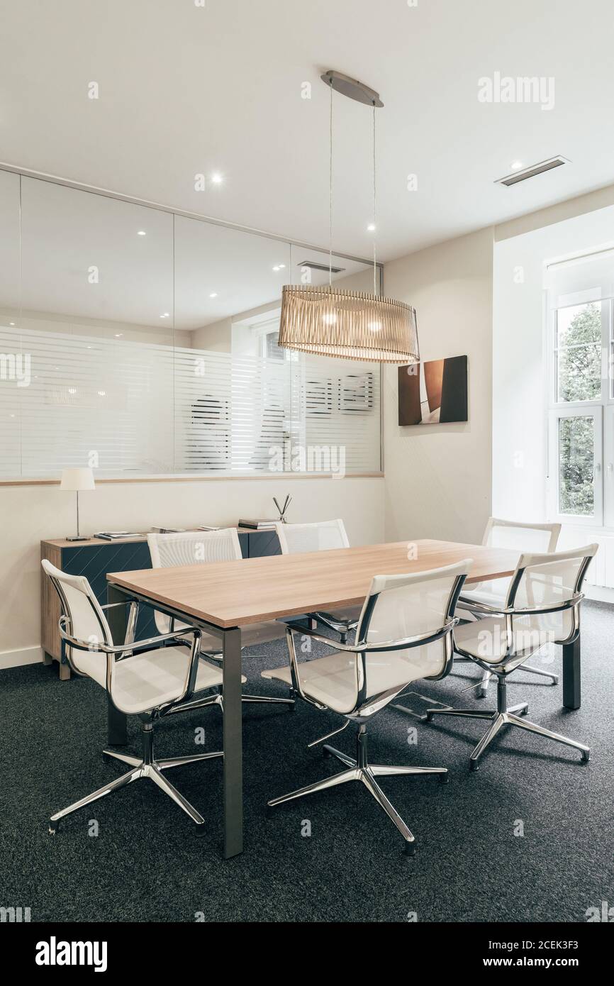 Table in office meeting room Stock Photo