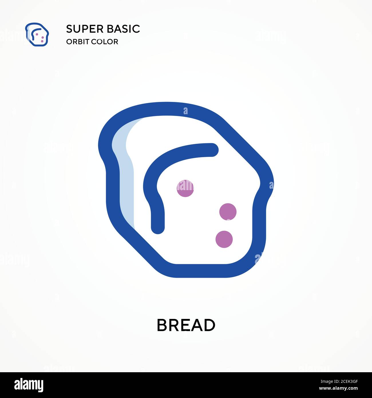 Bread super basic orbit color vector icon. Illustration symbol design ...