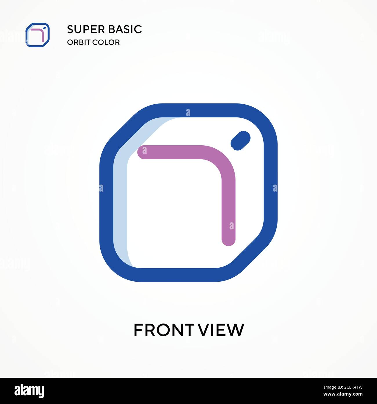 Front view super basic orbit color vector icon. Illustration symbol design template for web mobile UI element. Perfect color modern pictogram on edita Stock Vector