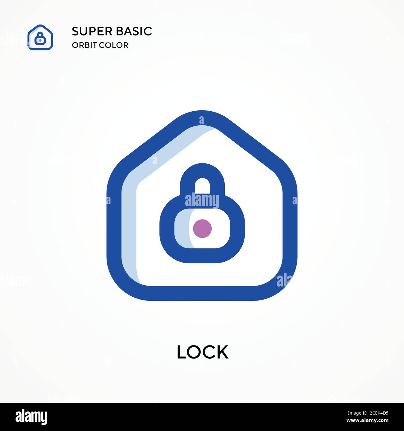 Lock super basic orbit color vector icon. Illustration symbol design ...