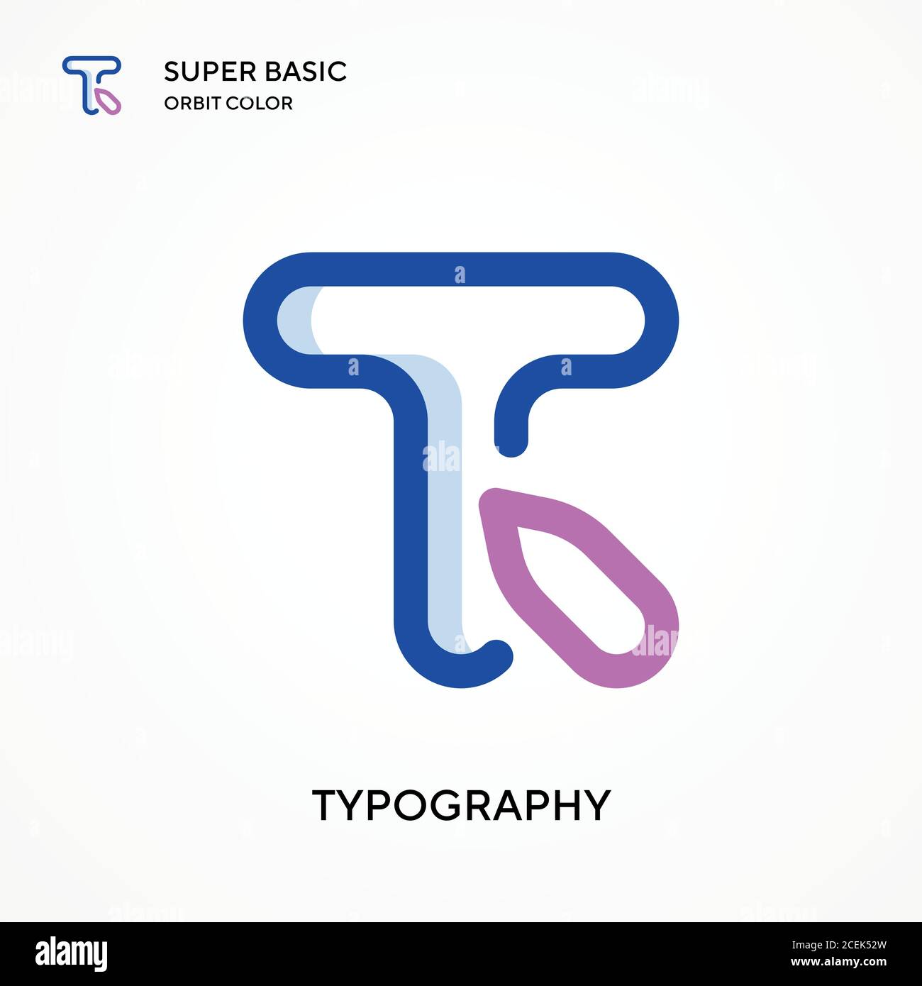 Typography super basic orbit color vector icon. Illustration symbol ...