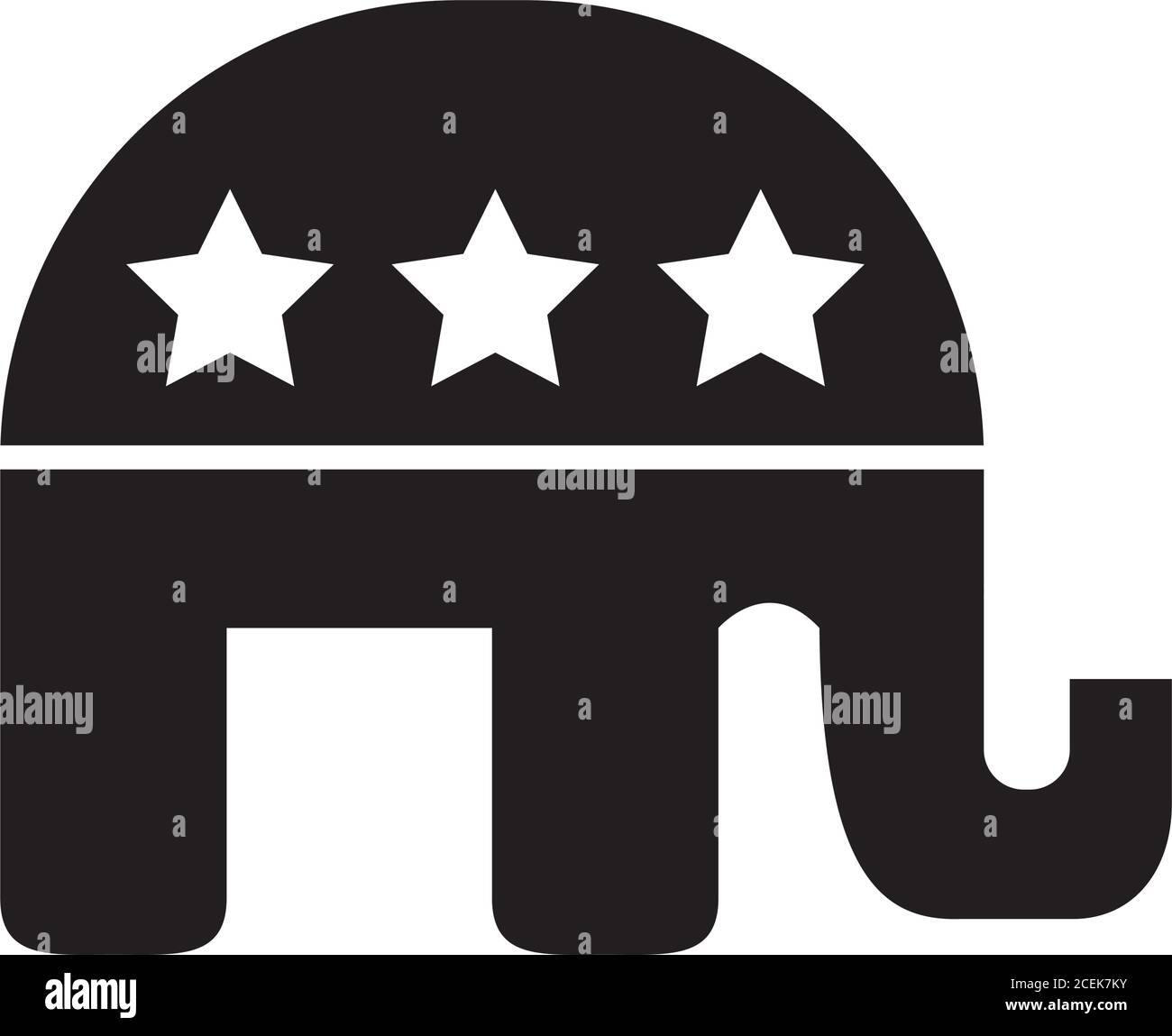 usa republican elephant icon over white background, silhouette style, vector illustration Stock Vector