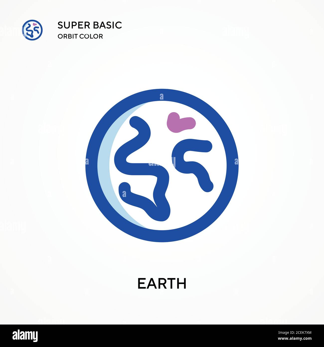 Earth super basic orbit color vector icon. Illustration symbol design ...
