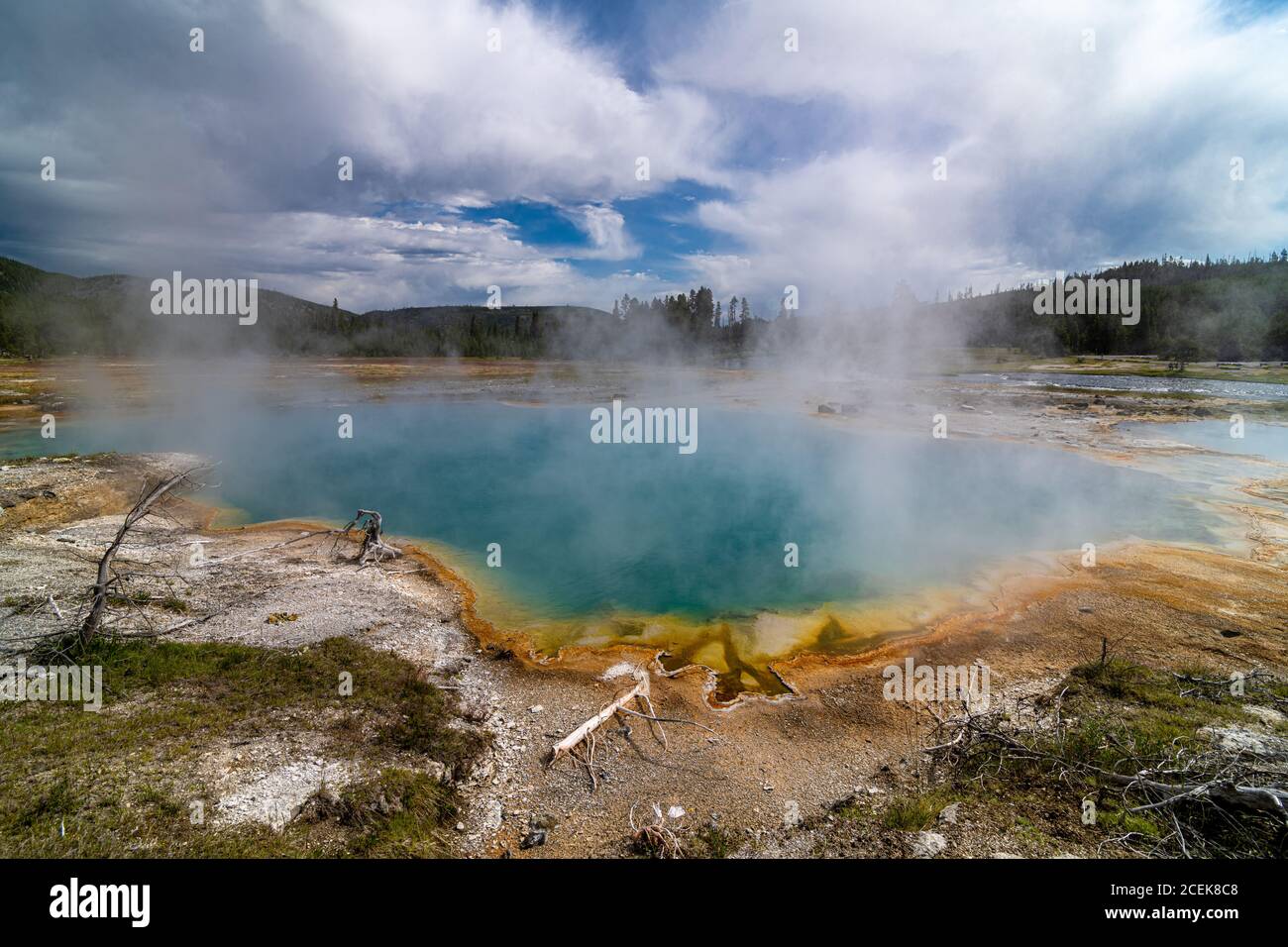 Black Diamond Pool in the Biscuit Basin, Yellowstone Park Stock Photo Alamy