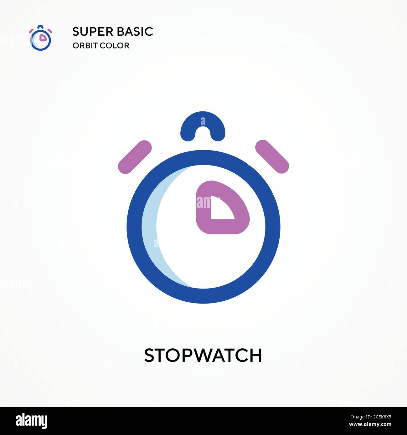 Stopwatch super basic orbit color vector icon. Illustration symbol design template for web mobile UI element. Perfect color modern pictogram on editab Stock Vector