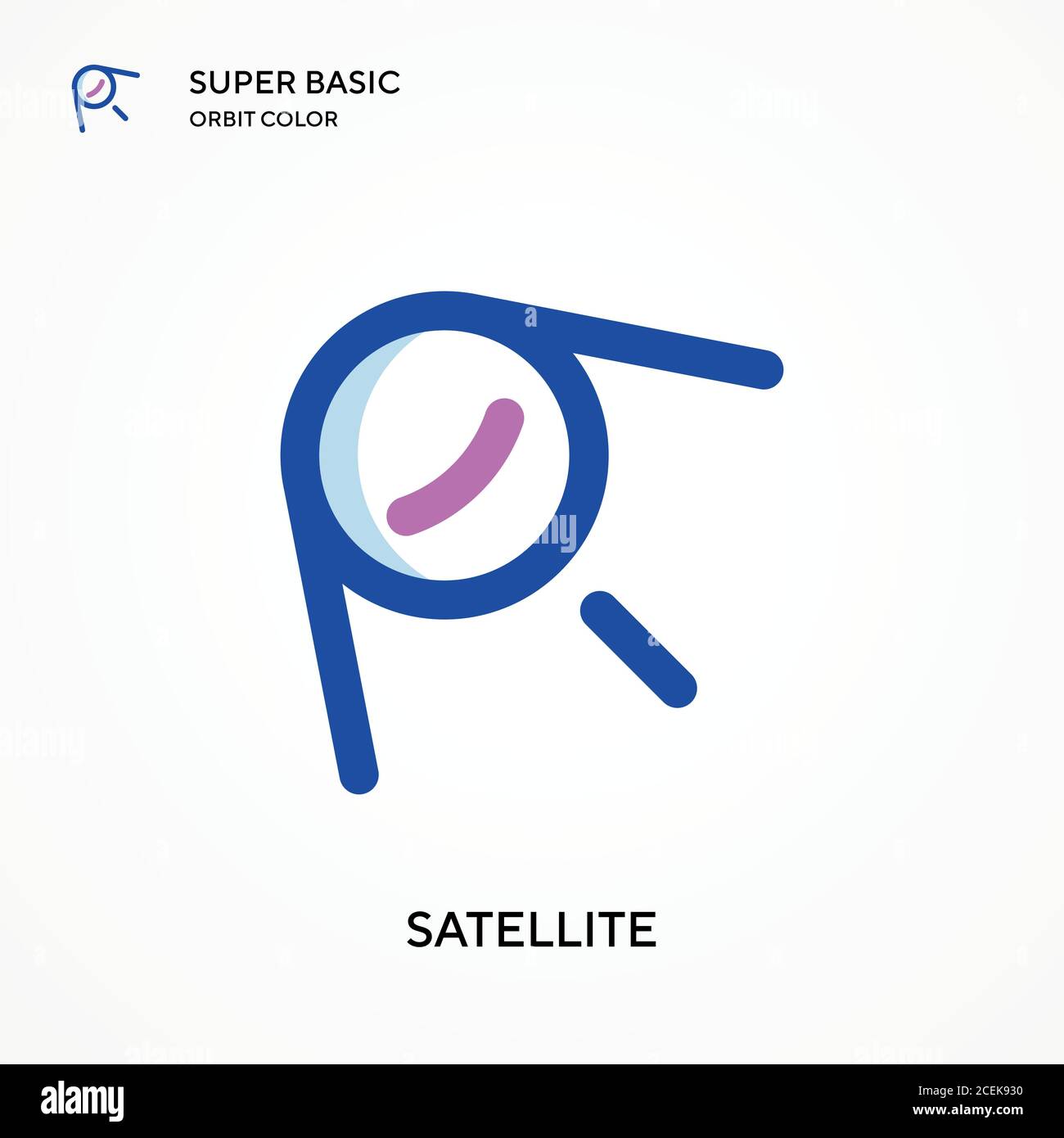 Satellite super basic orbit color vector icon. Illustration symbol ...