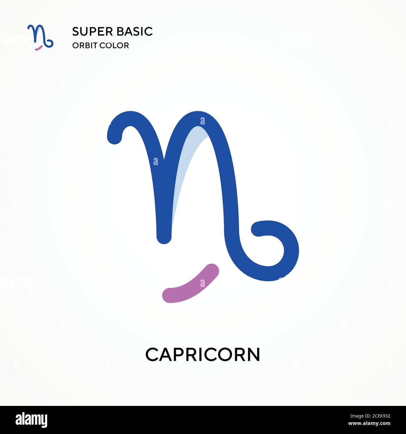 Capricorn super basic orbit color vector icon. Illustration symbol ...