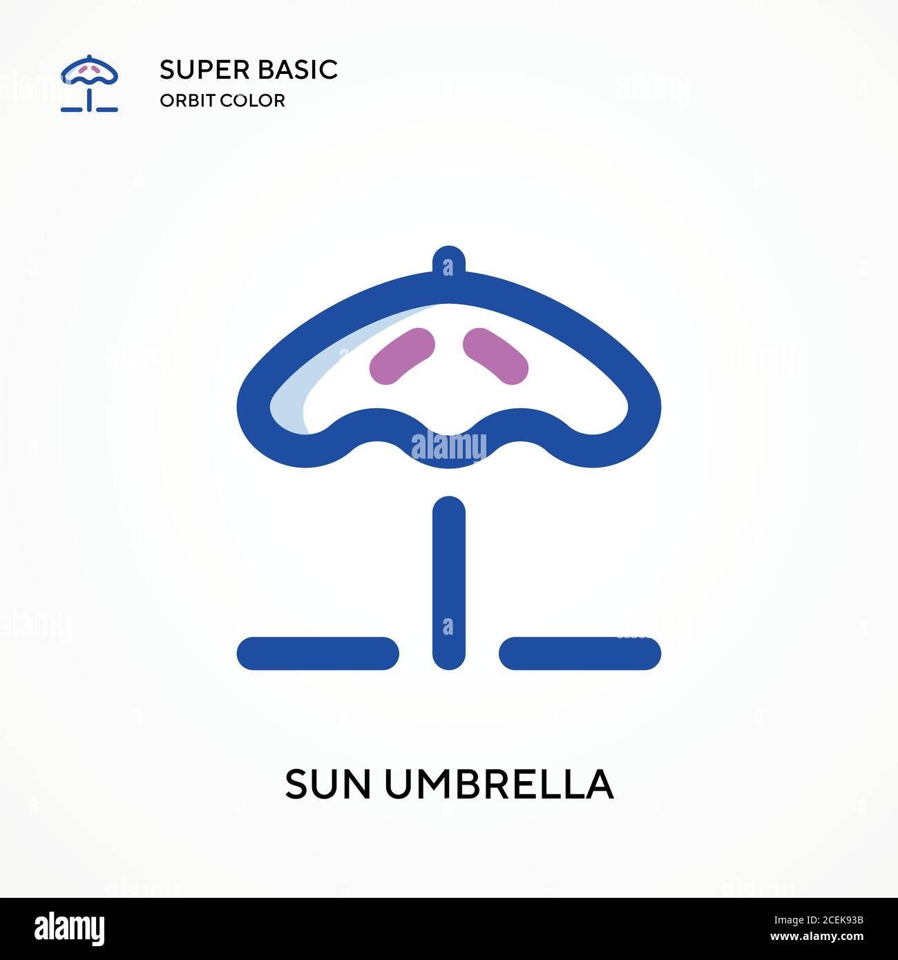 Sun umbrella super basic orbit color vector icon. Illustration symbol ...