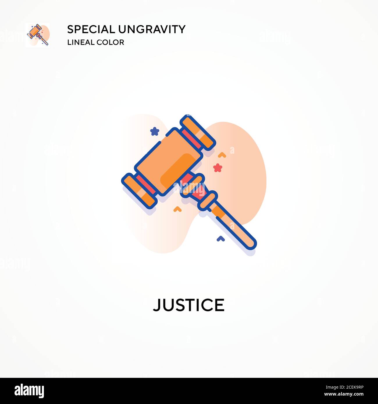 Justice special ungravity lineal color icon. Modern vector illustration ...