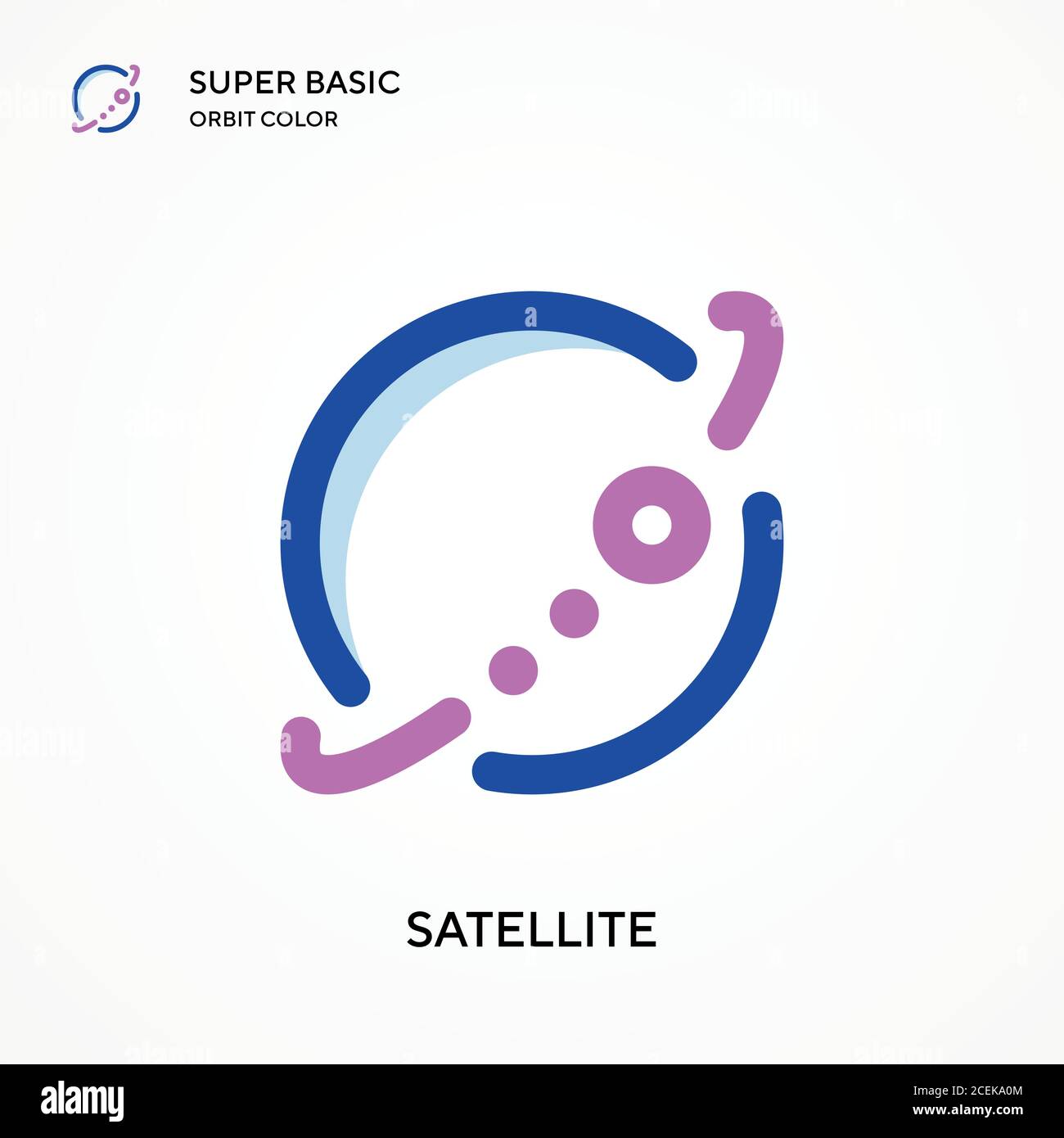 Satellite super basic orbit color vector icon. Illustration symbol ...
