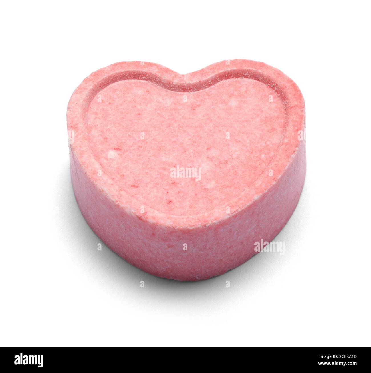 Pink Valentines Candy Heart Isolated on White. Stock Photo