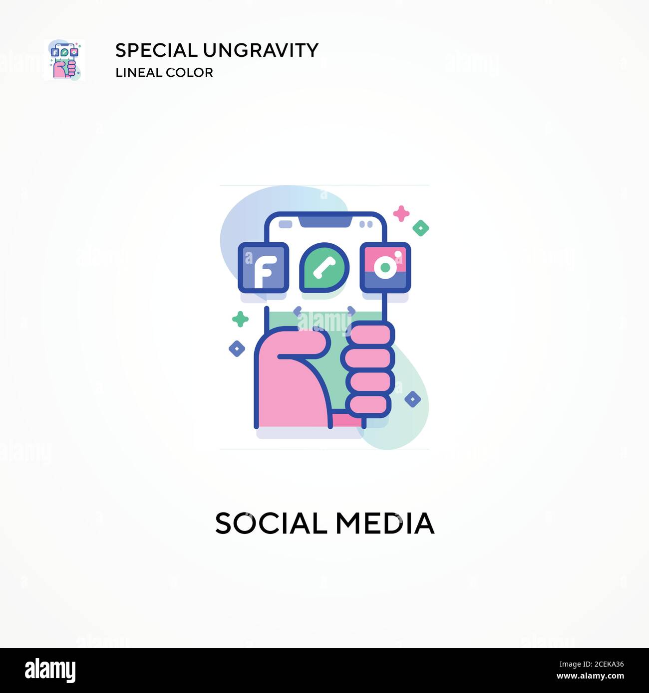 Social media special ungravity lineal color icon. Modern vector ...