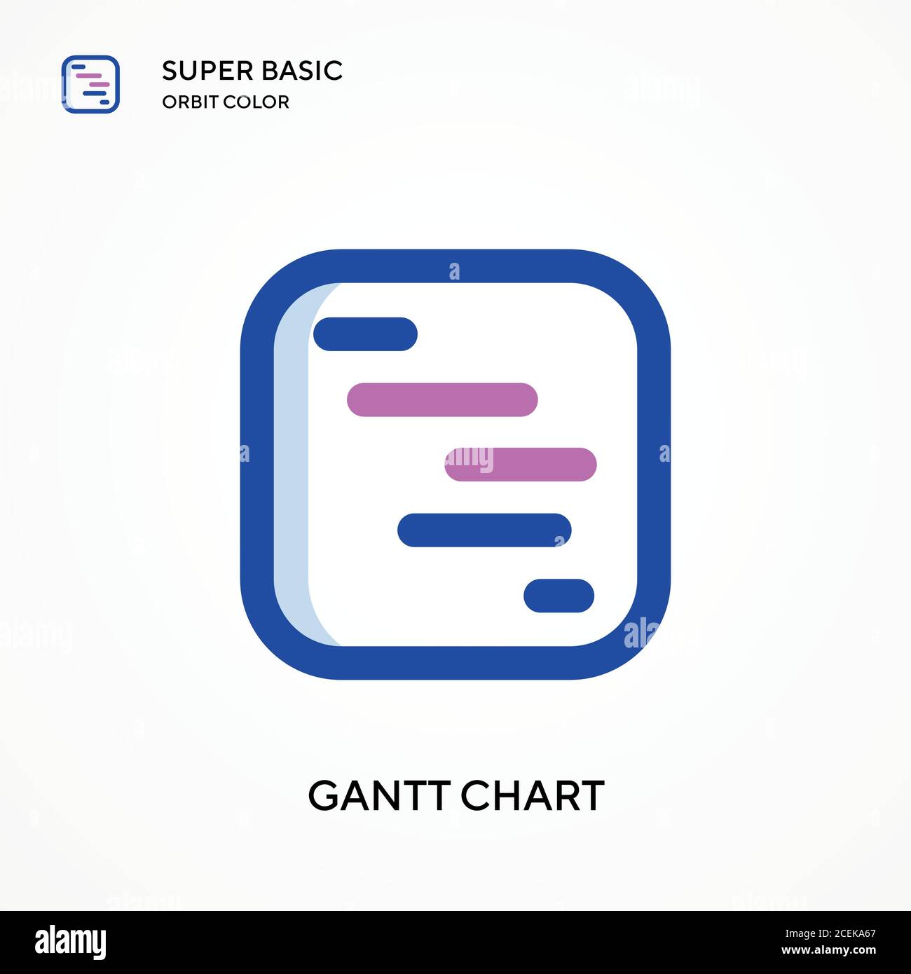 Gantt chart super basic orbit color vector icon. Illustration symbol design template for web mobile UI element. Perfect color modern pictogram on edit Stock Vector