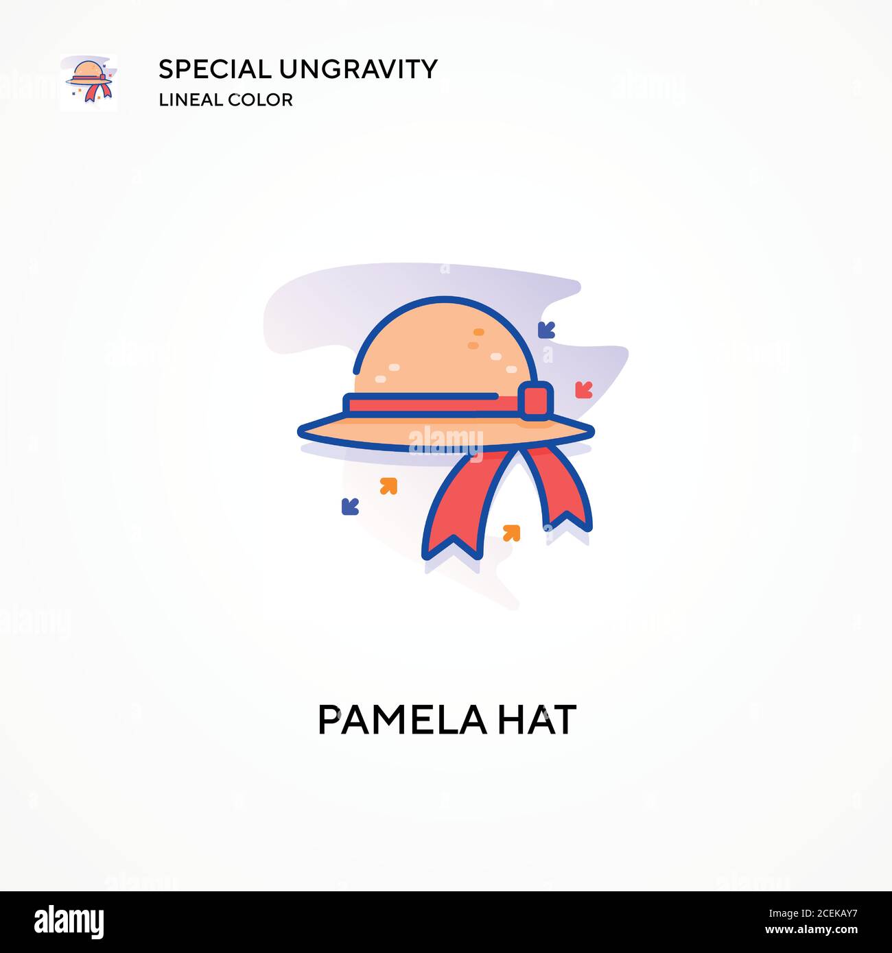 Pamela hat special ungravity lineal color icon. Modern vector ...