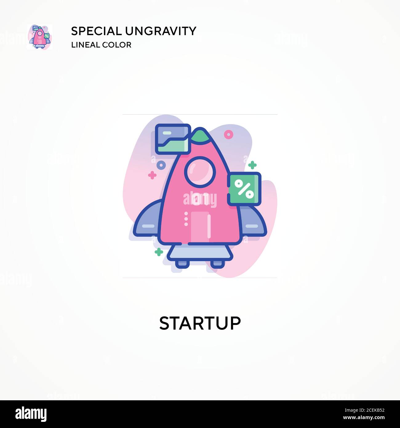 Startup special ungravity lineal color icon. Modern vector illustration ...