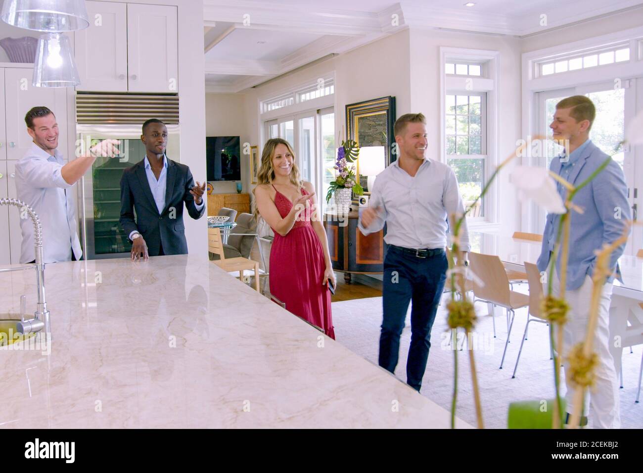 MILLION DOLLAR BEACH HOUSE, from left Michael Fulfree, Noel Roberts