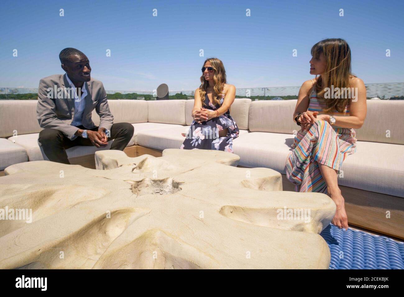 MILLION DOLLAR BEACH HOUSE, from left Noel Roberts, Peggy Zakakolas