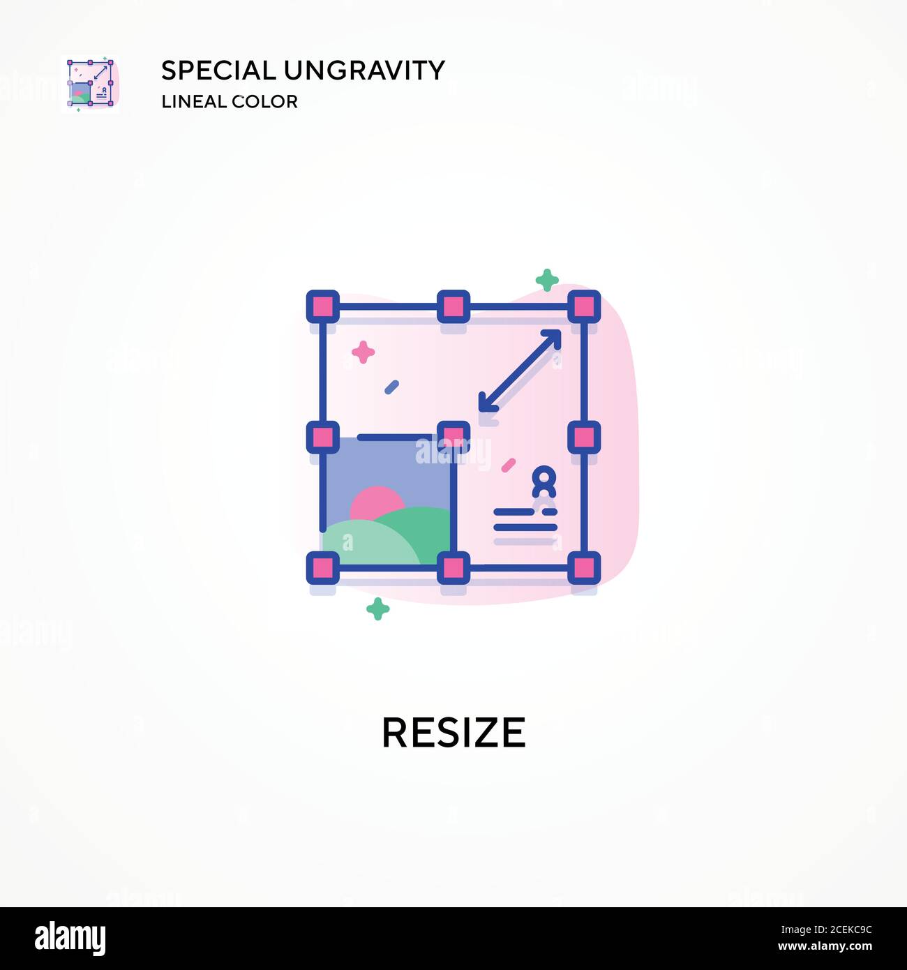 Resize special ungravity lineal color icon. Modern vector illustration ...
