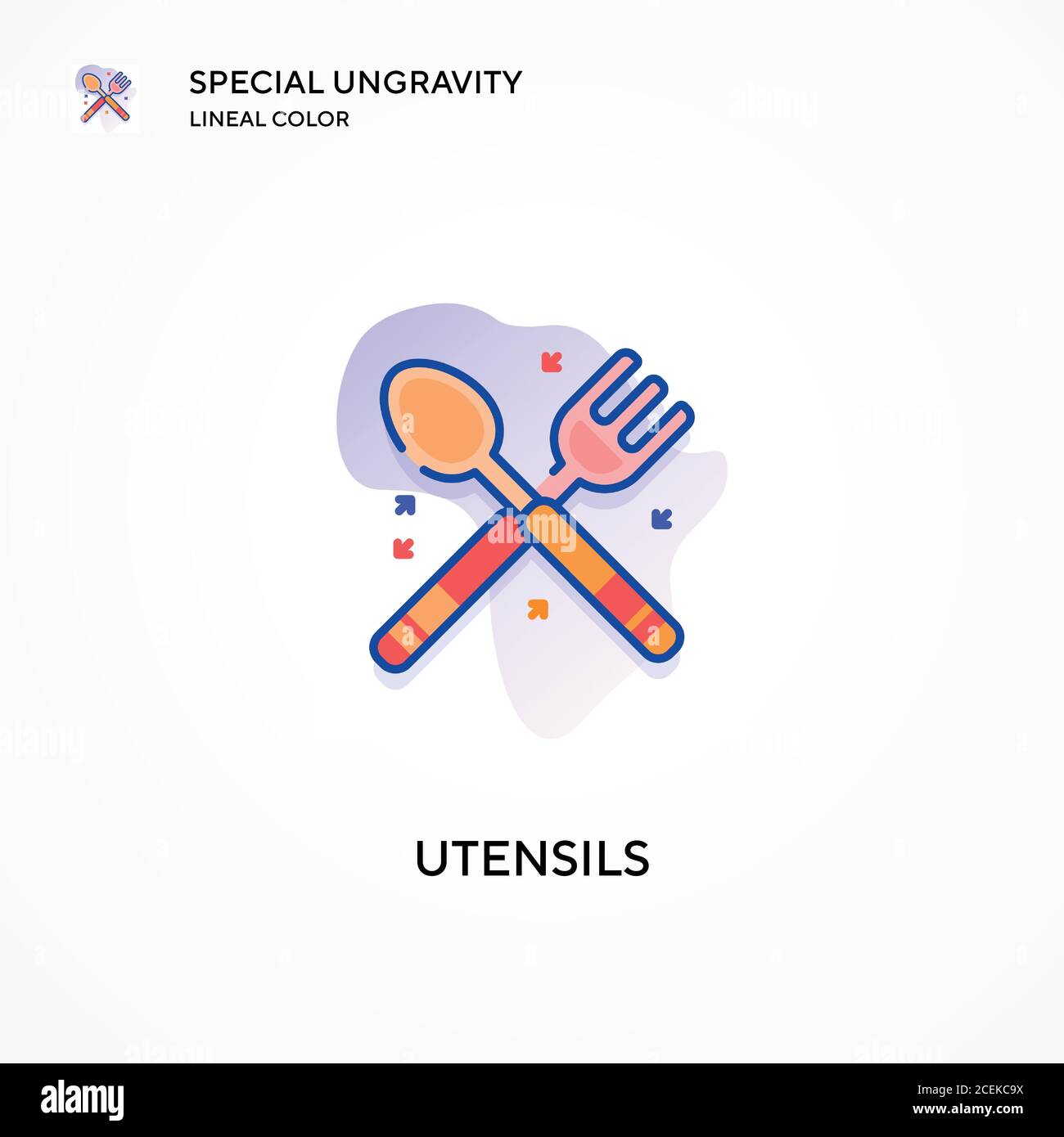 Utensils special ungravity lineal color icon. Modern vector ...