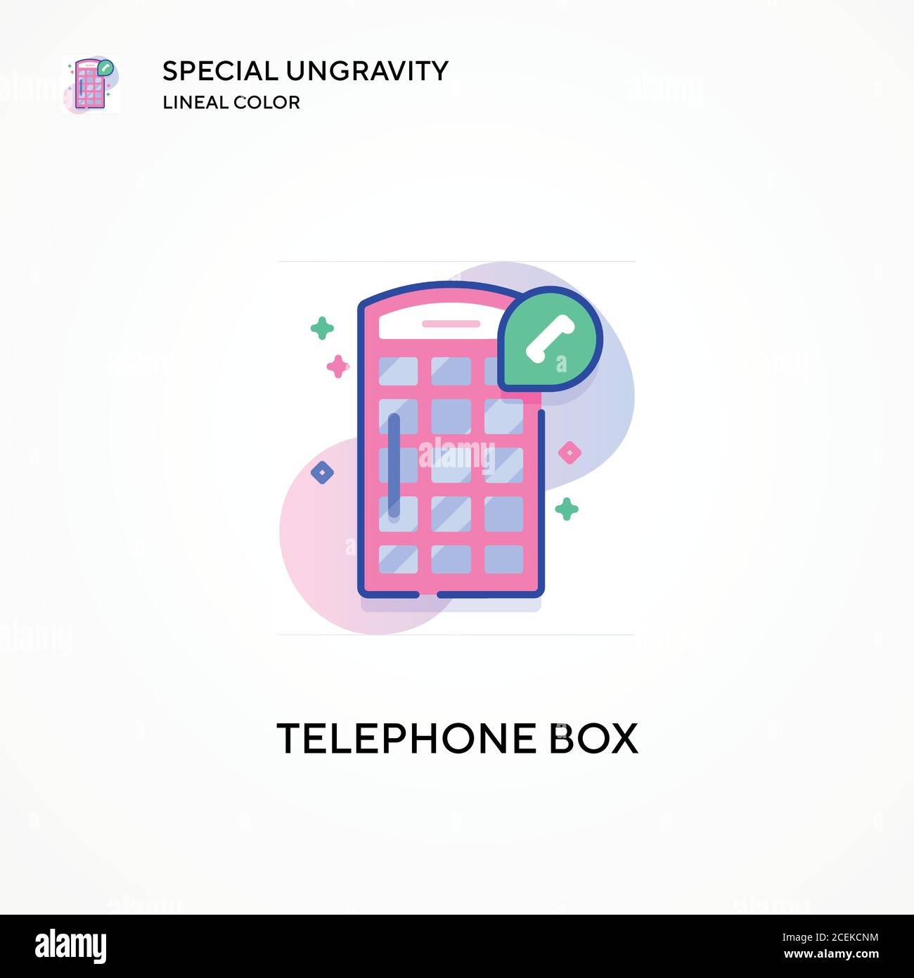 Telephone box special ungravity lineal color icon. Modern vector ...