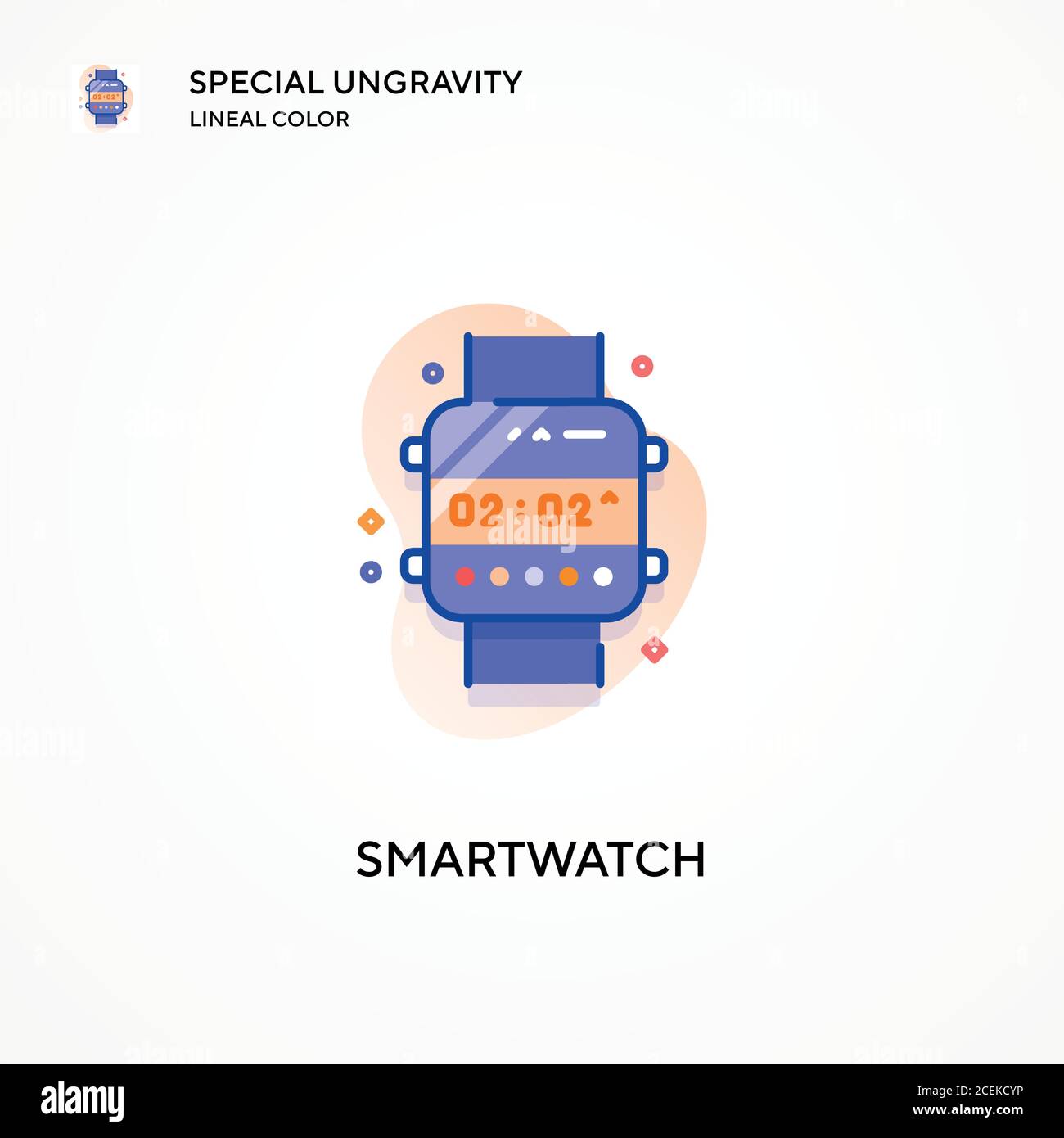 Smartwatch special ungravity lineal color icon. Modern vector ...