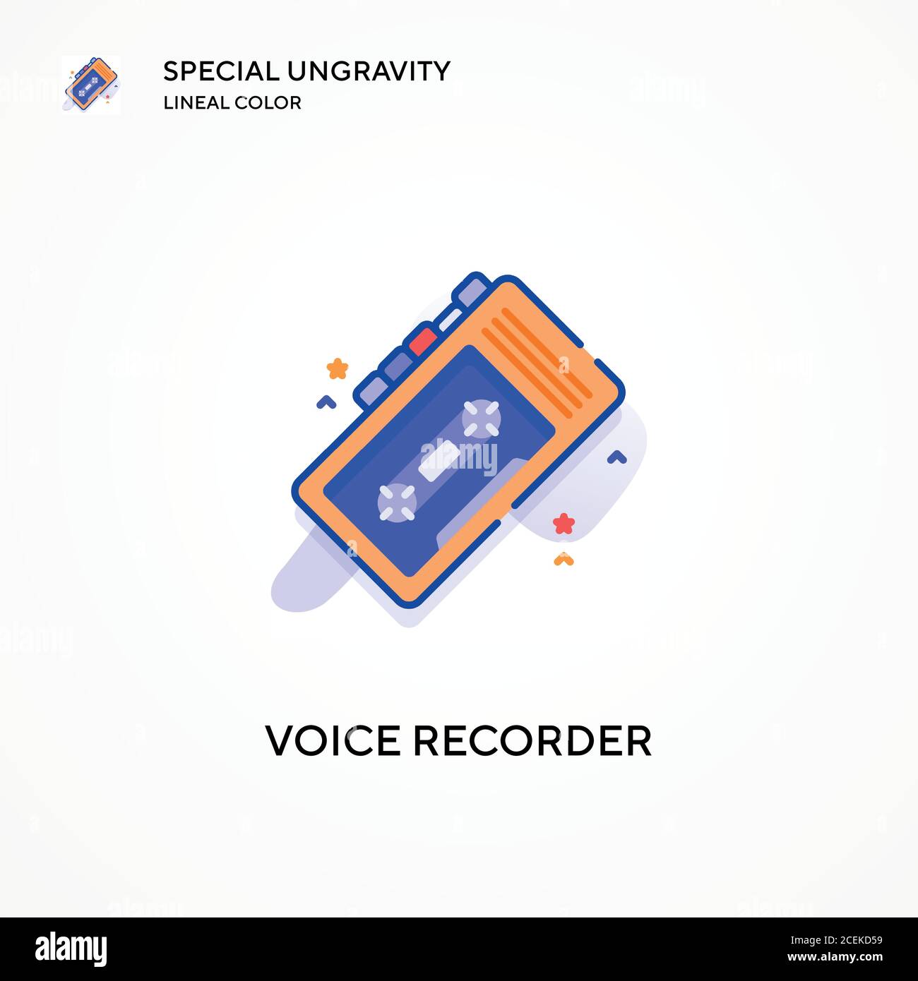 Voice recorder special ungravity lineal color icon. Modern vector ...