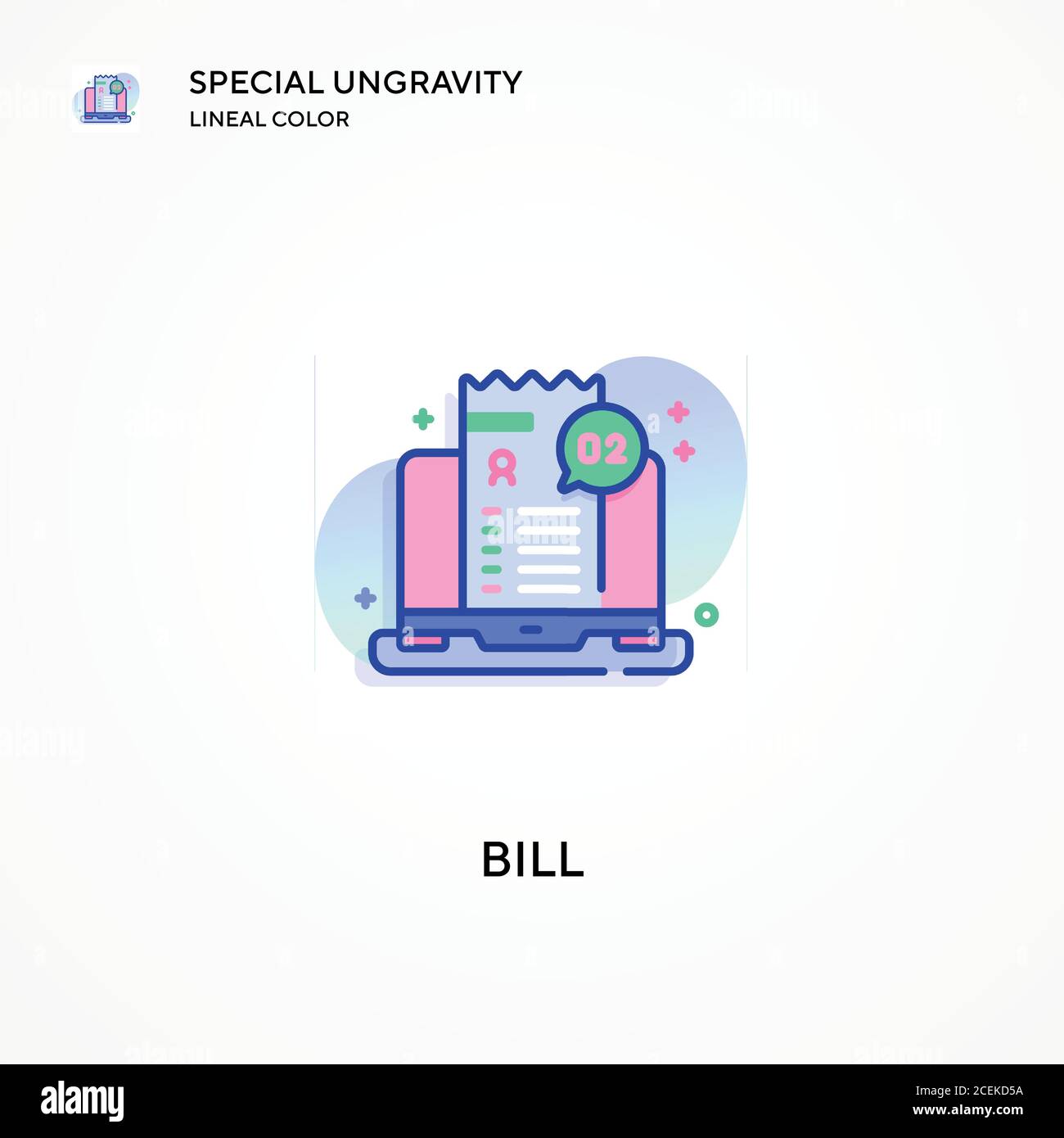 Bill special ungravity lineal color icon. Modern vector illustration ...