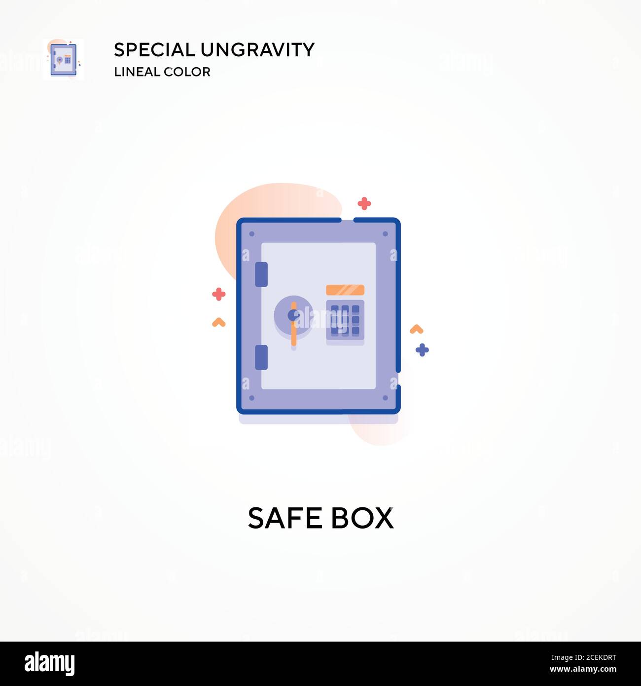 Safe box special ungravity lineal color icon. Modern vector ...