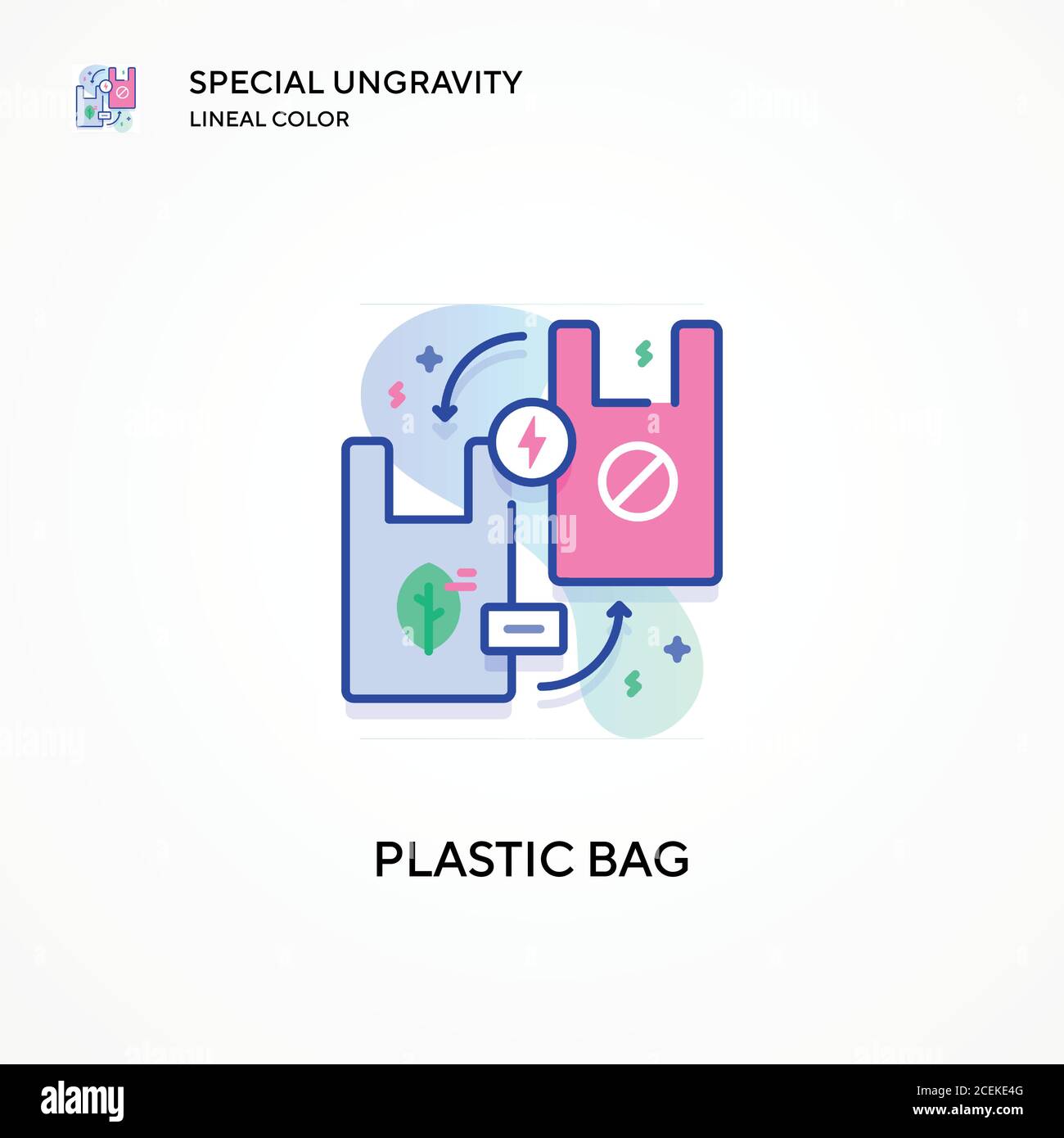 Plastic bag special ungravity lineal color icon. Modern vector ...