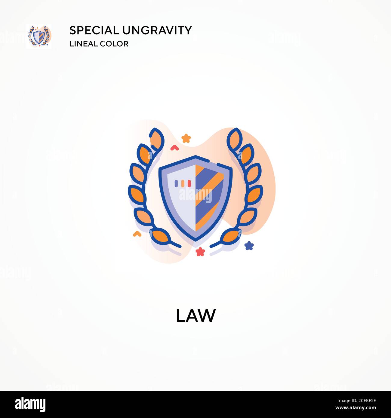 Law special ungravity lineal color icon. Modern vector illustration concepts. Easy to edit and customize. Stock Vector