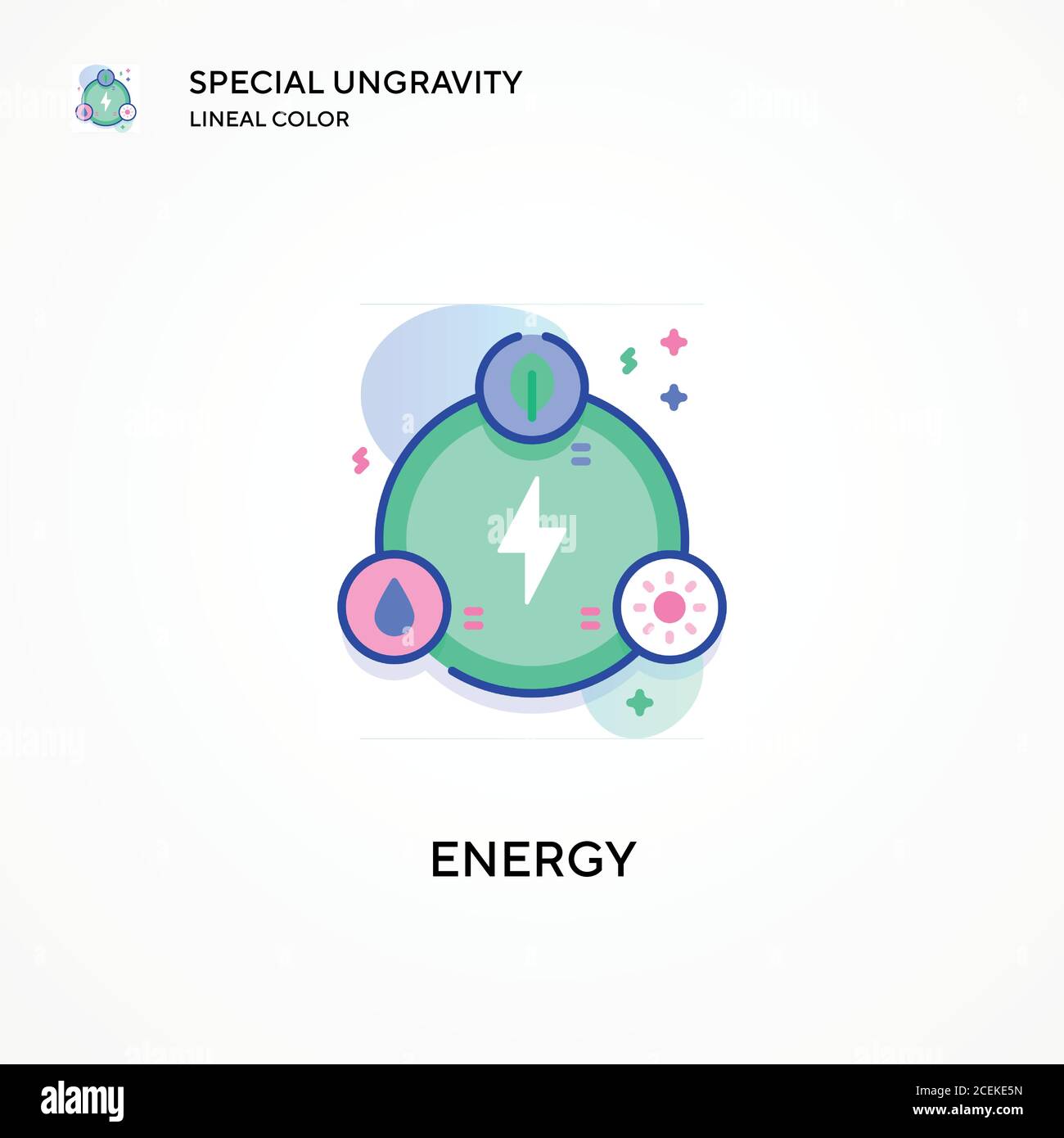 Energy special ungravity lineal color icon. Modern vector illustration ...