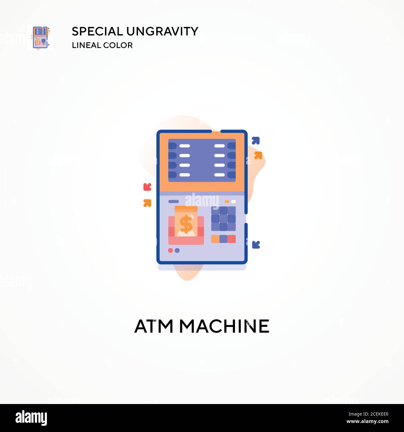 Atm machine special ungravity lineal color icon. Modern vector ...