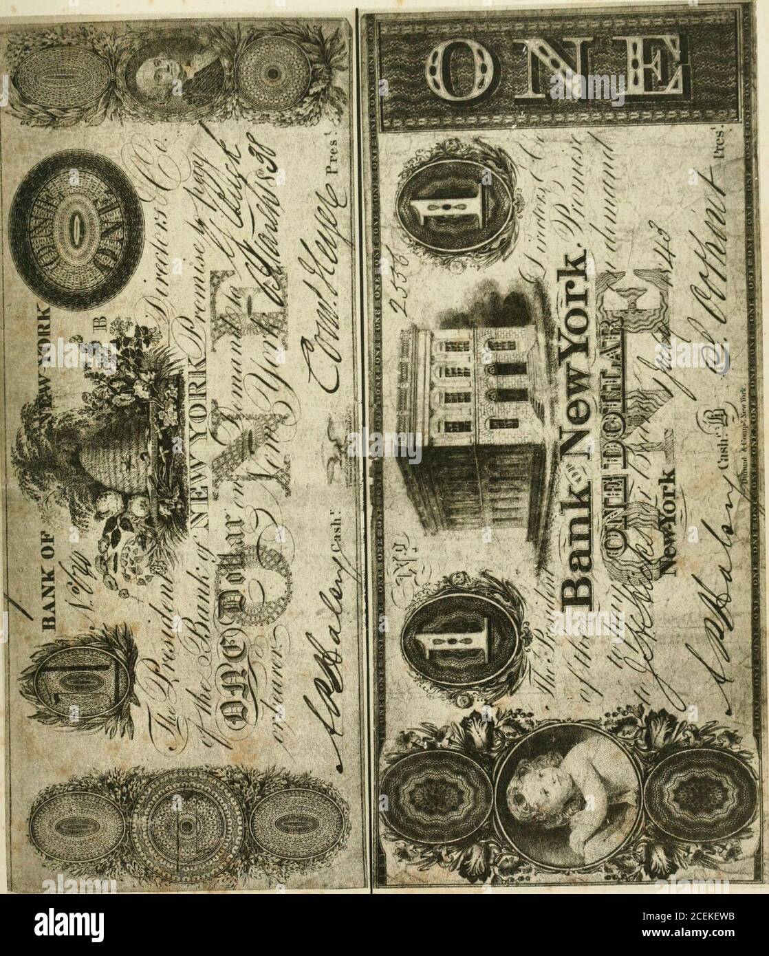 . A history of the Bank of New York, 1784-1884. they certi-fied checks as being due the depositor. This actioncreated distrust and made depositors more anxious toreceive gold for their checks. A crowd filled the banking-room of the Bank ofNew York, and as it became evident that gold wasbeing drawn on checks which should properly havegone through the Clearing-House, it was decided, atabout 2 P.M., to refuse payment of any checks or billsnot presented by a dealer in the bank. On the 13th of October, during the run on thebanks a person presented two one-hundred-dollar notesof the bank to the payi Stock Photo