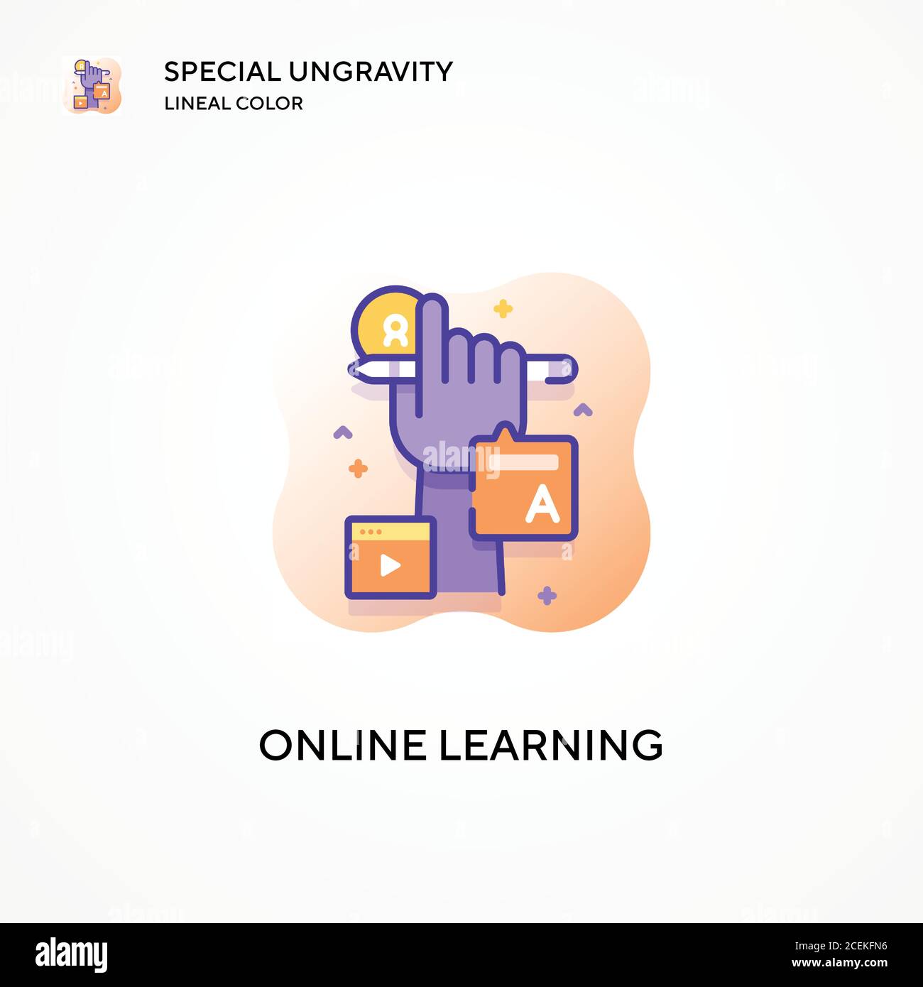 Online learning special ungravity lineal color icon. Modern vector ...