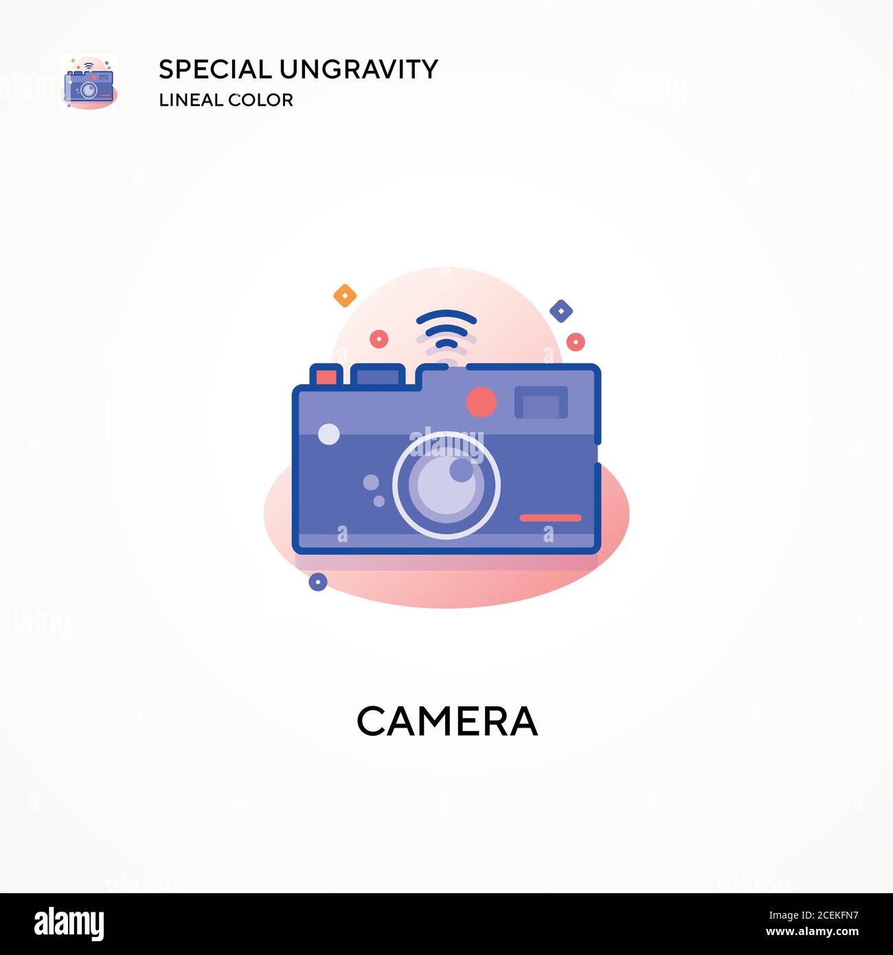 Camera special ungravity lineal color icon. Modern vector illustration ...