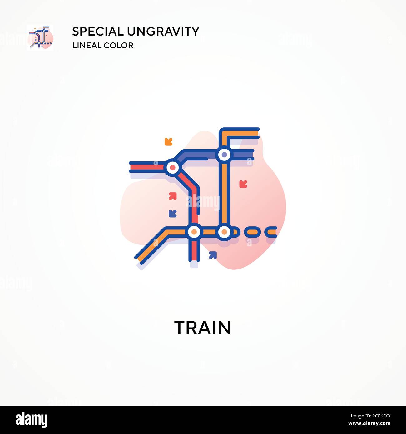 Train special ungravity lineal color icon. Modern vector illustration concepts. Easy to edit and customize. Stock Vector